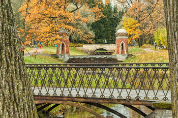 Red (Turkish) Cascade in the Catherine park in Tsarskoye Selo (Pushkin).