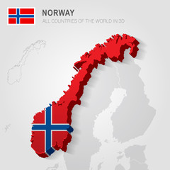 Norway and neighboring countries. Europe administrative map.