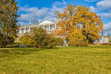 Cameron Gallery in the Catherine park in Tsarskoye Selo (Pushkin) in autumn.