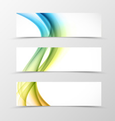 Set of header banner swirl design