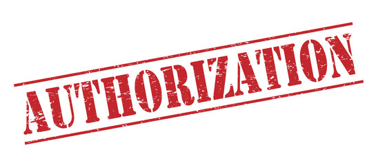 authorization red stamp on white background