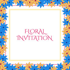 Invitation with floral background. Romantic vector illustration.