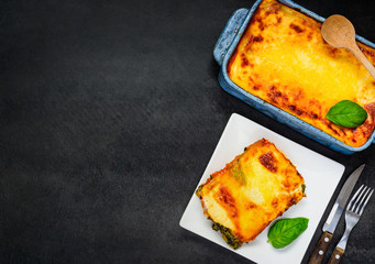 Copy Space with Lasagna Pasta