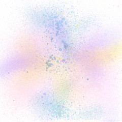 Colorful pastel spray paint on white background