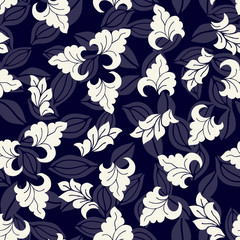 Fototapeta na wymiar Seamless background, vector pattern for cushion, pillow, bandanna, kerchief, shawl fabric print. Texture for clothes and bedclothes. Hand drawn floral pattern made of doodles. Cartoon flowers
