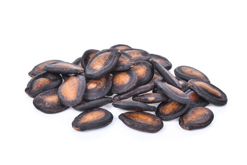 dried watermelon seeds isolated on white background