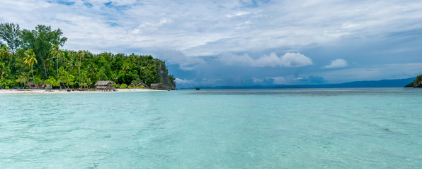 Water Hut of Homestay on Kri Island. Raja Ampat, Indonesia, West Papua