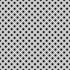 Vector monochrome seamless pattern, texture with black & white buttons, simple geometric figures. Abstract repeat symmetric background. Design element for prints, decoration, digital, textile, web