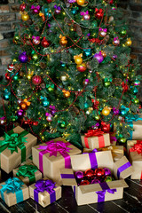 Stylish Christmas interior decorated in many colors