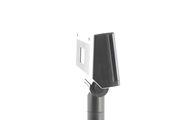 Display of a cash register on white