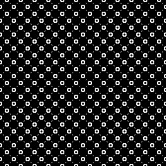 Vector seamless pattern, smooth geometric figures, circles, lines. Simple monochrome black & white texture, dark abstract repeat background. Design element for prints, textile, furniture, digital, web