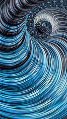 Naklejki  Spirala fraktalna - abstrakcyjny obraz generowany cyfrowo