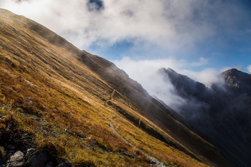 A beautiful mountain landscape above tree line
