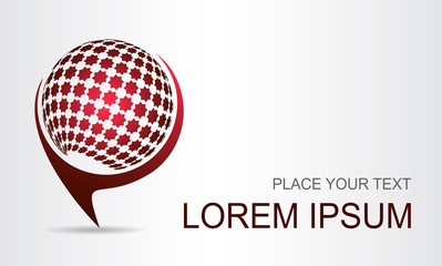 Stylized spherical surface with shapes of stars. Template for logo.