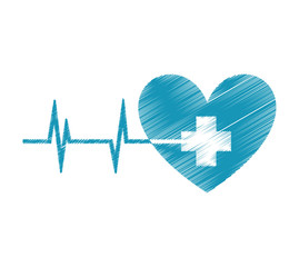 heart with cardiology icon vector illustration design