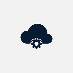Cloud computing icon simple illustration