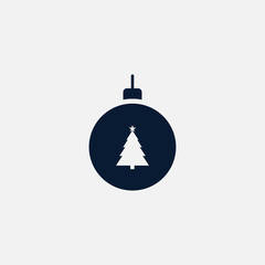 Obraz premium Christmas tree toy icon simple illustration
