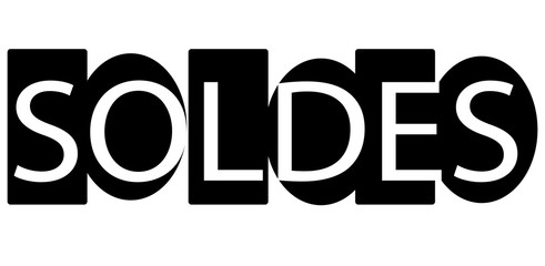 Soldes sur fond de formes en noir et blanc