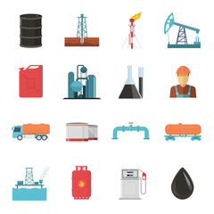 Petroleum Industry Icon Set