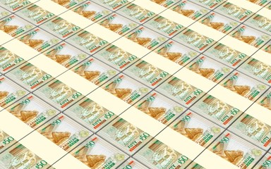 Fototapeta na wymiar Eastern Caribbean dollar bills stacked background. 3D illustration.