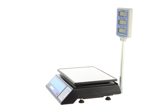 Electronic Scales for weighing Food on a white background.