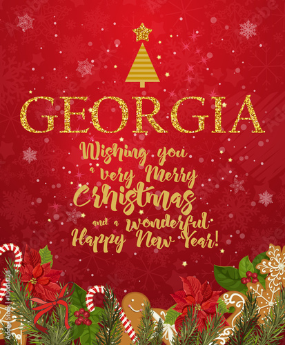 "Georgia Merry Christmas and a Happy New Year greeting 
