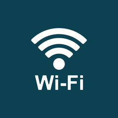 wi-fi point icon on blue background