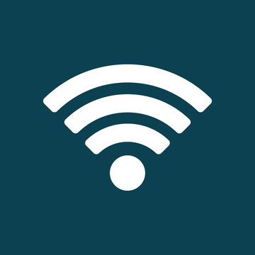 wi-fi point icon on blue background