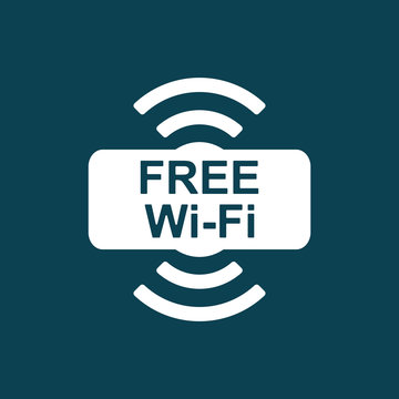 free wi-fi point icon on blue background
