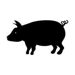 Pork icon. Animal farm life nature and fauna theme. Isolated design. Vector illustration