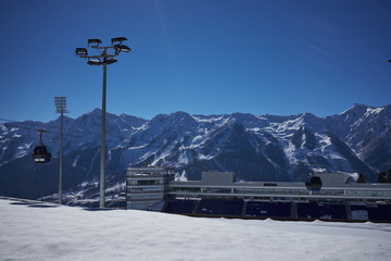 Mountains ski resort Caucasus- nature and sport background .