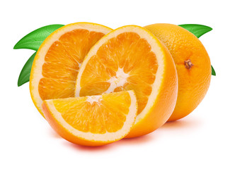 The cut oranges