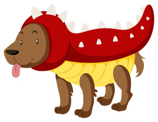 Cute dog in dragon costume