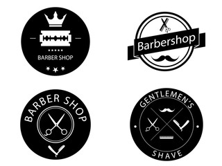 Set of vintage barber shop