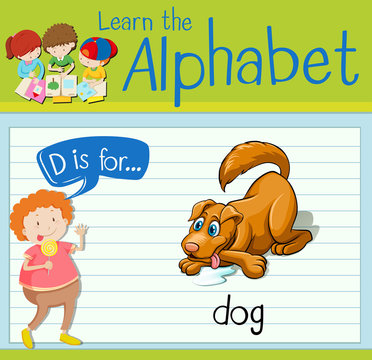Flashcard letter D is for dog