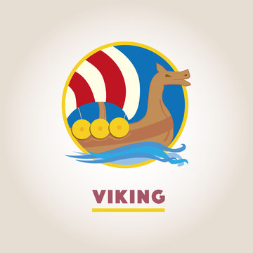 Viking ship sport logo	