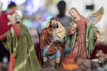 Bible characters, christmas toys and decoration