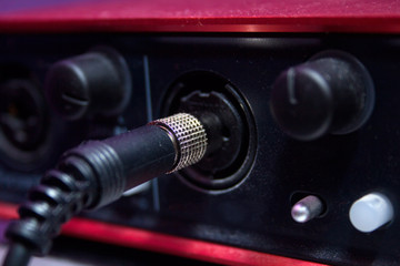 Fototapeta na wymiar audio interface close up