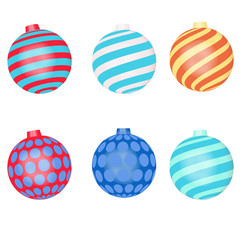 Vector illustration of colored Christmas balls, palline di Natale colorate vettoriali