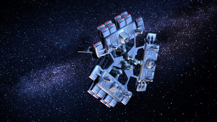 Raumschiff vor einem Sternenhimmel © pgottschalk