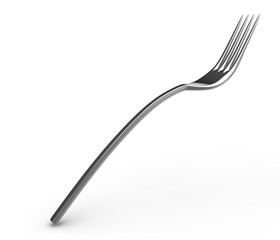 3d rendering of fork on white background