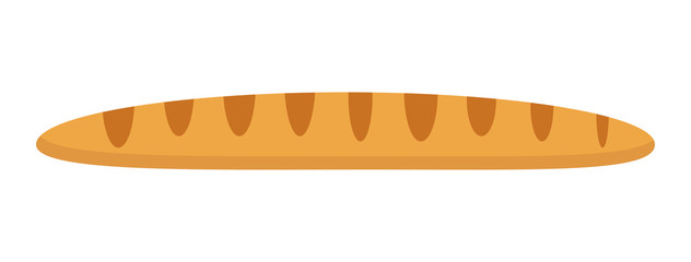 Baguette icon. Flat design, isolated on white background. Vector illustration, clip art
