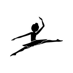 Girl practice ballet icon. Dancer sport person health and balance theme. Isolated design. Vector illustration