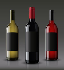 Mockup wine bottle. vector design.