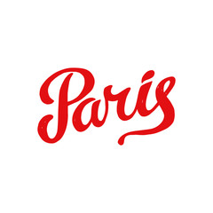 Handwritten lettering poster for your design. Creative typography. Hand drawn greeting card with text Paris. Vector illustration.