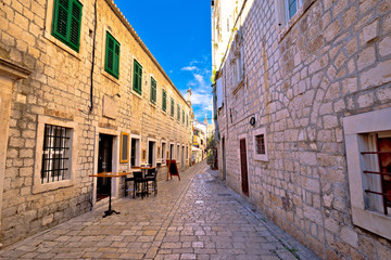 Fototapeta na wymiar Old stone street of Trogir view