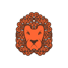 Lion tattoo. Mane ornament. Leo tattooing. wild animal