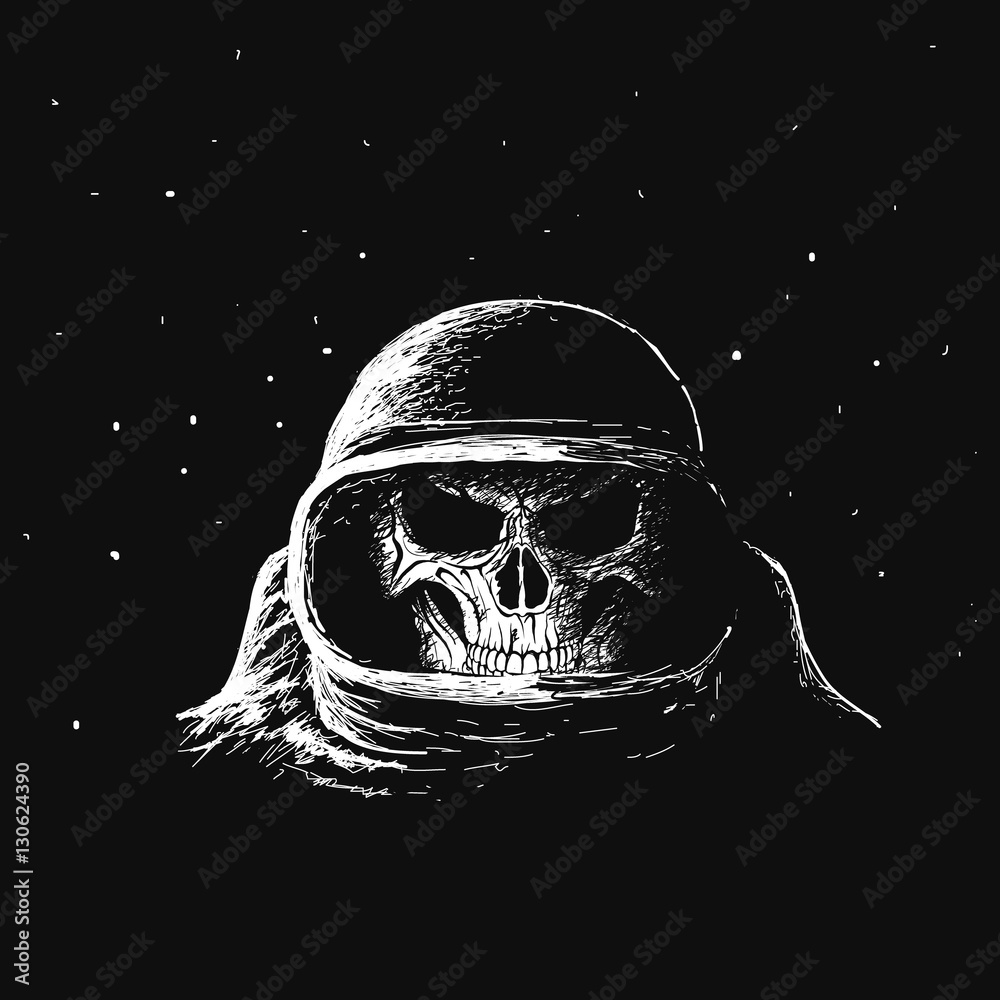Canvas Prints skull astronaut in outer space