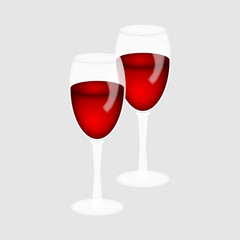 Fototapeta na wymiar Two glasses of red wine