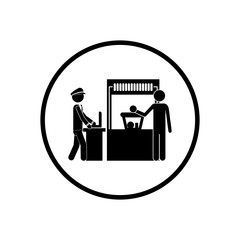 Pictogram passenger icon. Airport travel trip and tourism theme. Isolated design. Vector illustration